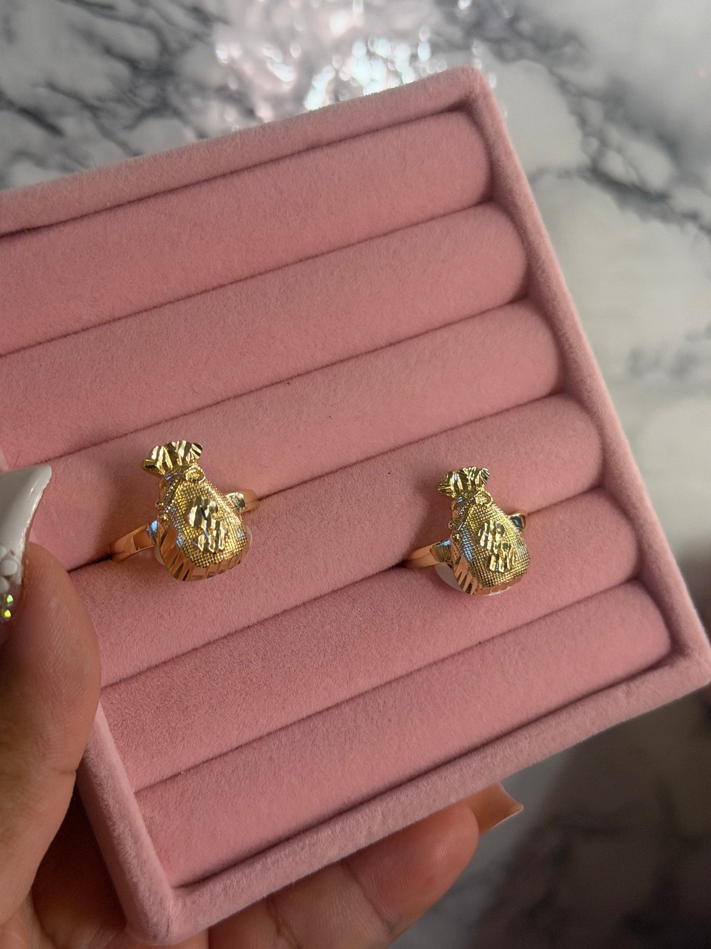 Golden Money bag ring
