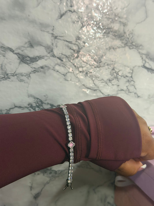 Pink Clover tennis bracelet