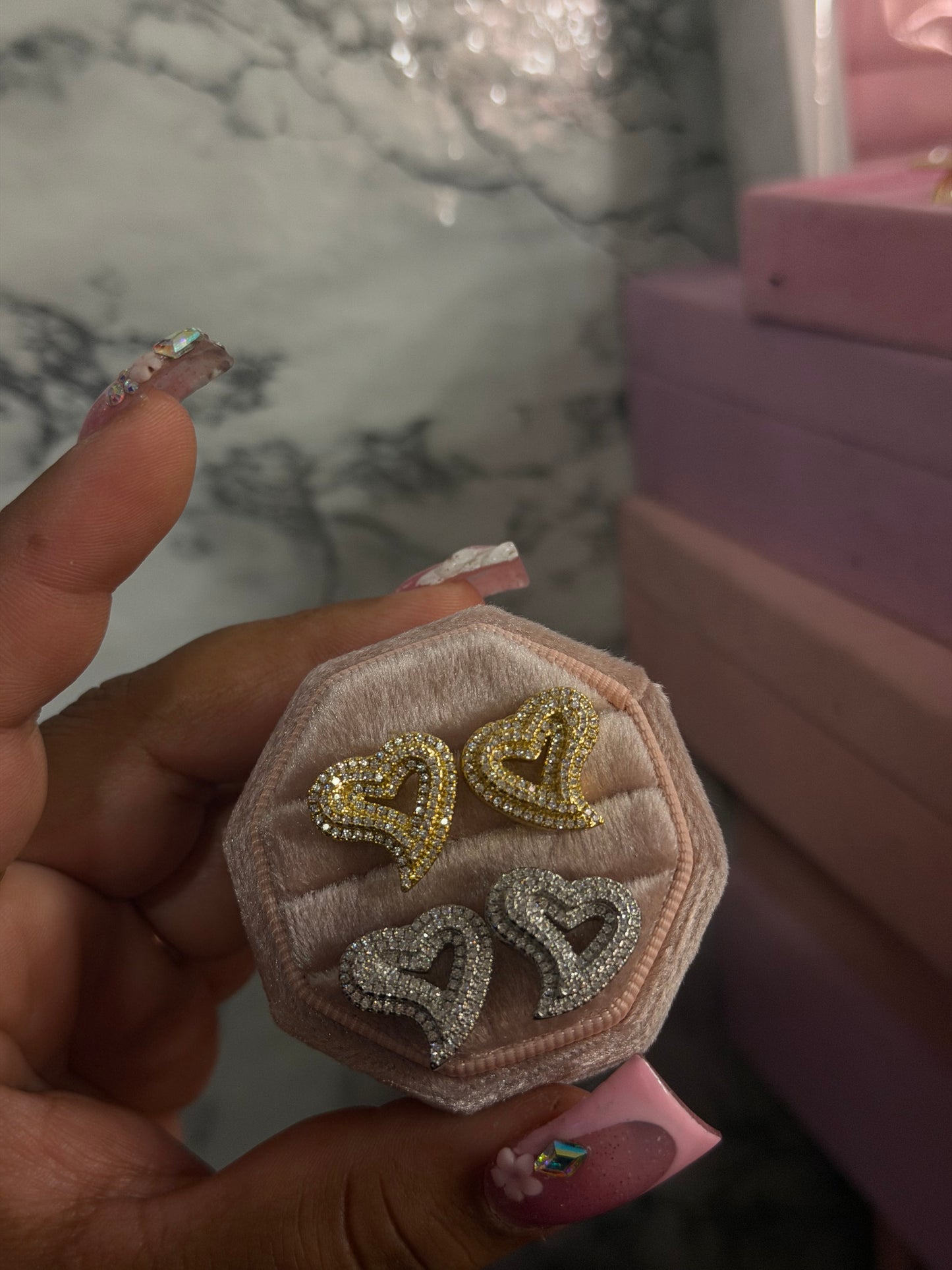 Heart drip Earring