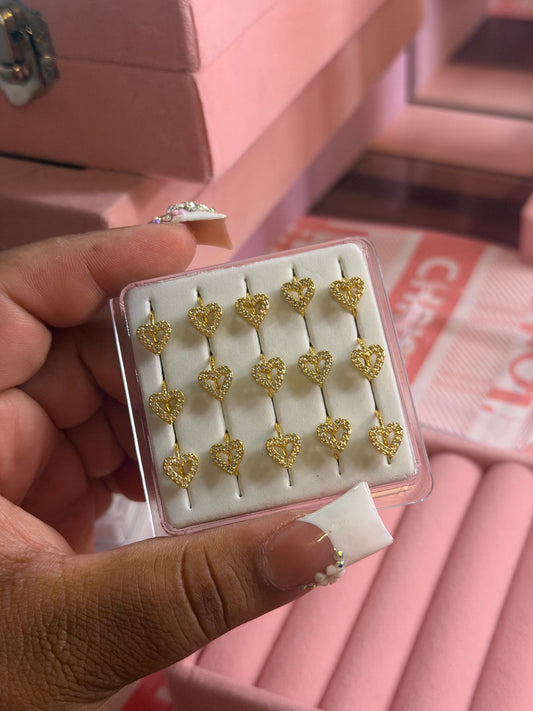 Diamond heart nose Hoop