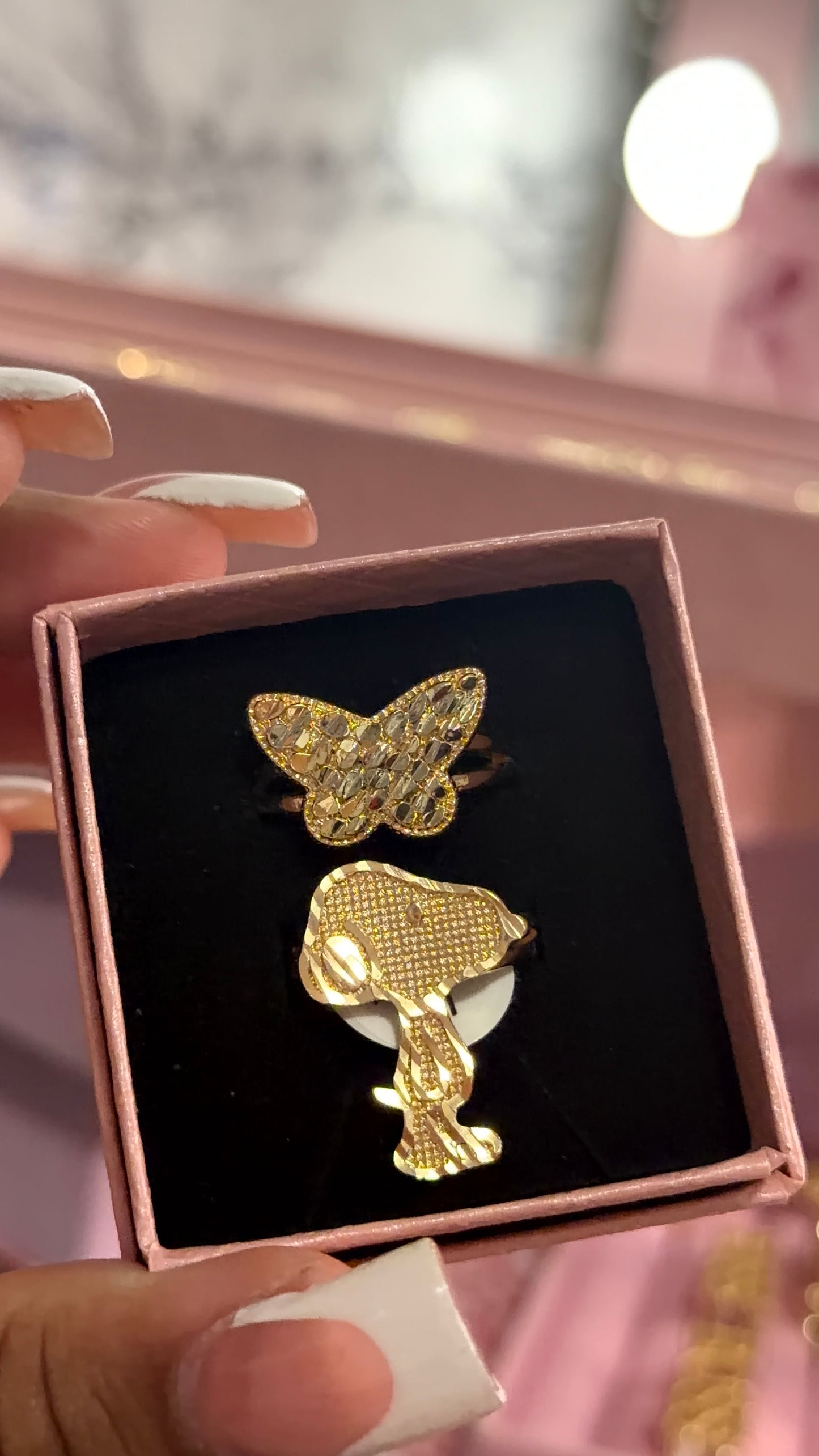 Butterfly nugget ring