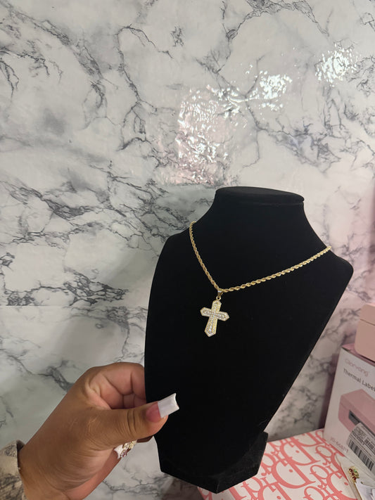 Gold cross chain