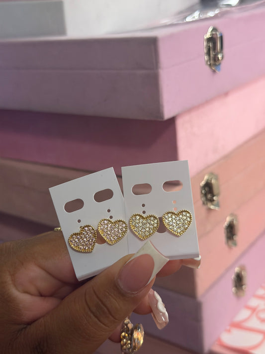 Diamond heart studs