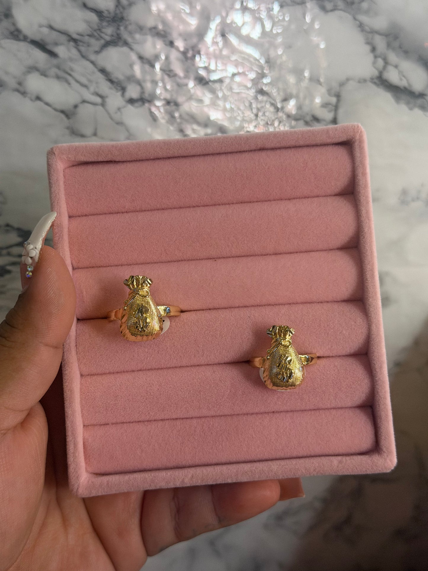 Golden Money bag ring