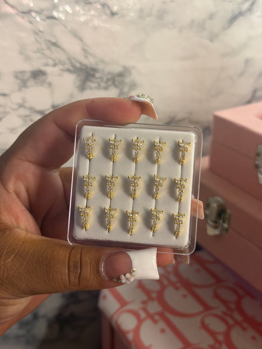 Diamond butterfly nose hoop