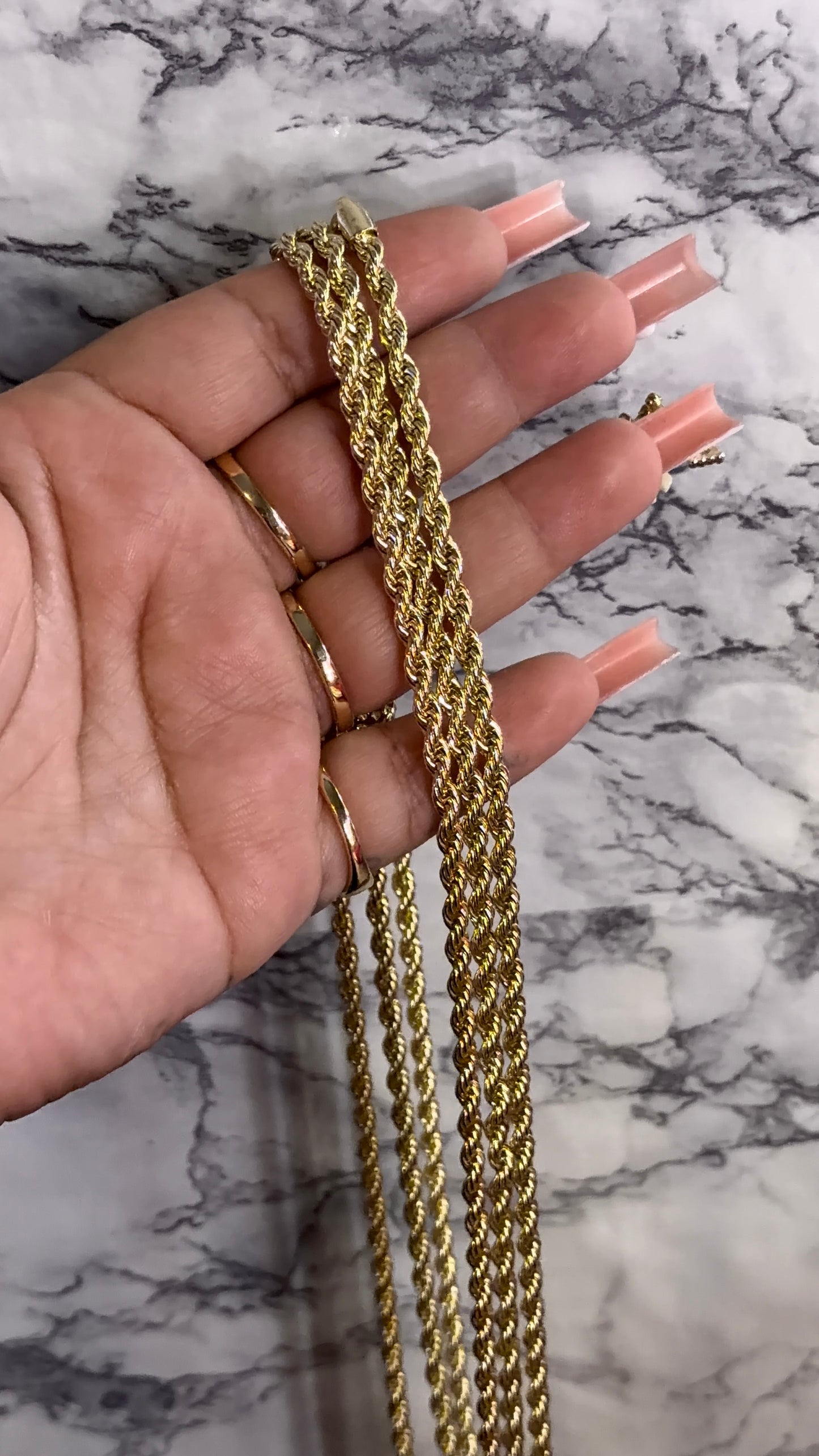 Gold filled rope chain 4MM