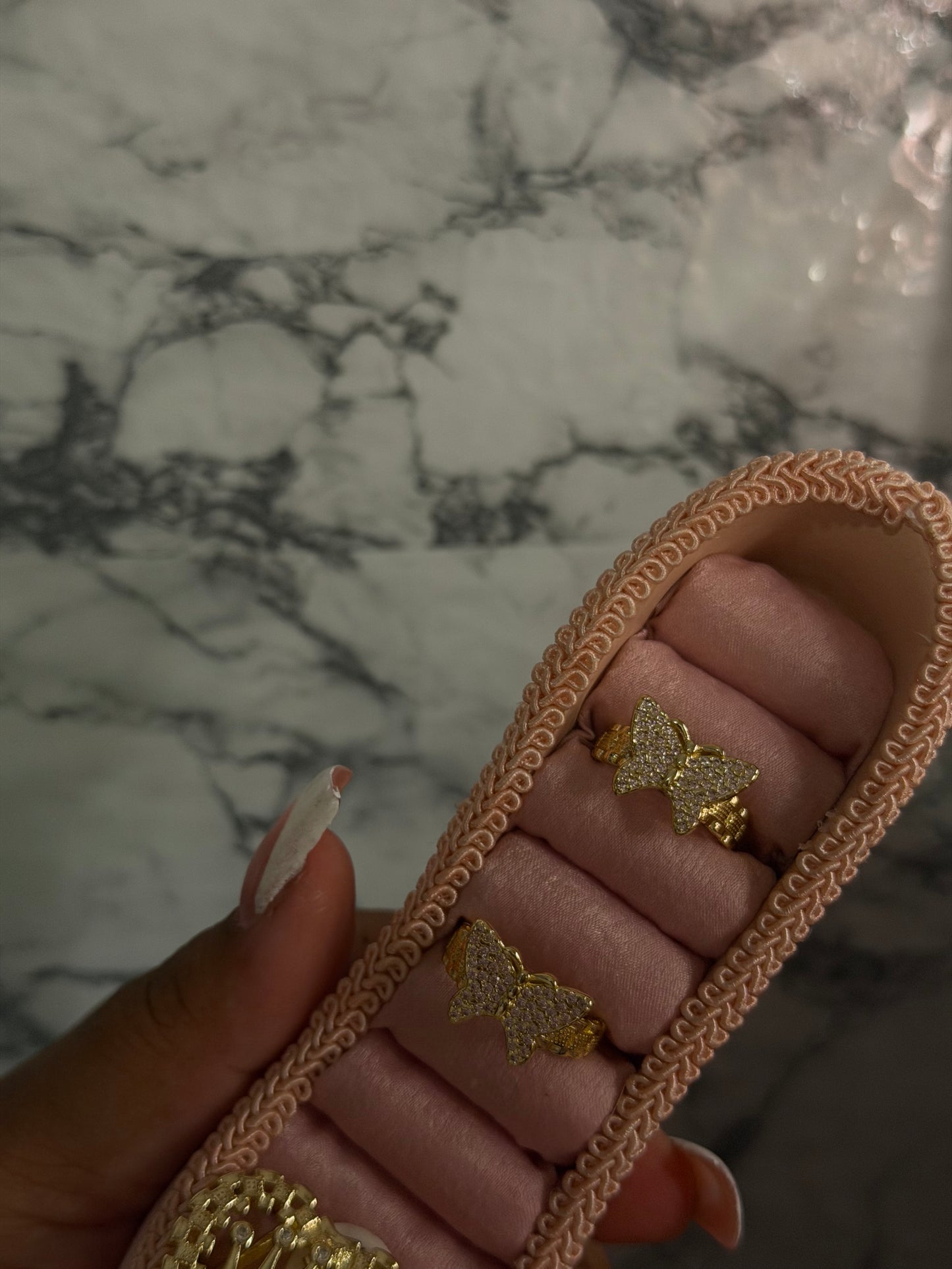 Diamond butterfly ring