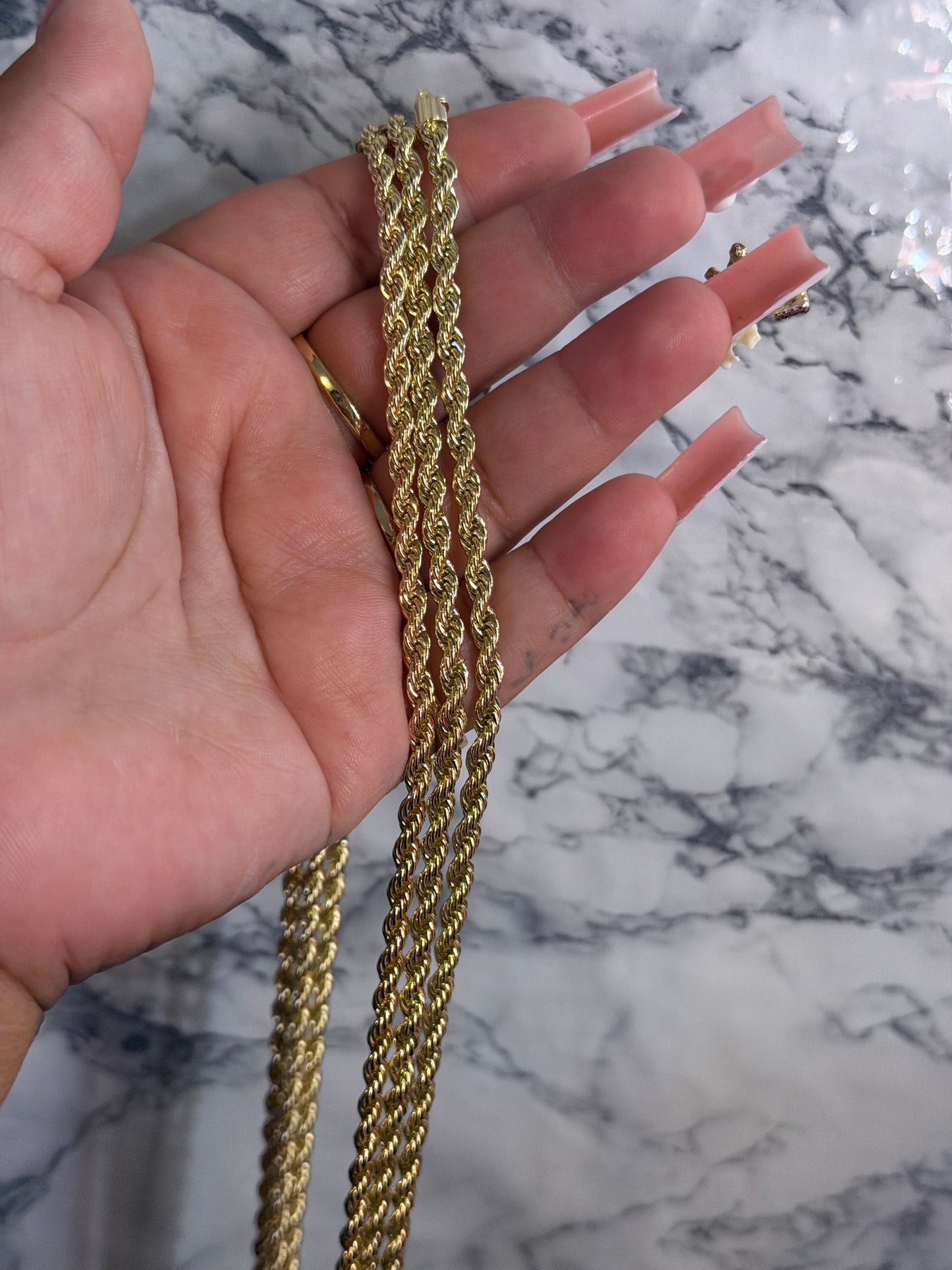 Gold filled rope chain 4MM